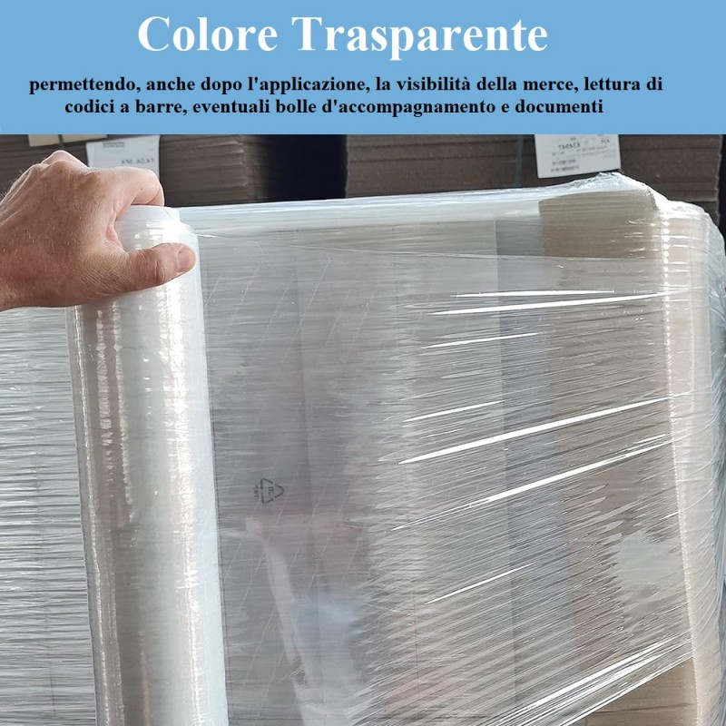 BVT Film estensibile manuale trasparente 6 rotoli pellicola pallet ...