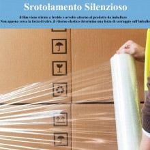 Film estensibile manuale trasparente 6 rotoli pellicola pallet  imballaggio 2kg