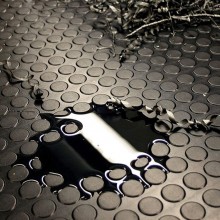 Tappeto gomma nero in PVC copertura pavimento largo 1x25 m bollo bullonato