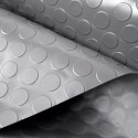 Tappeto gomma grigio in PVC copertura pavimento largo 1x25 m bollo bullonato