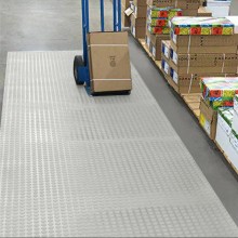 Tappeto gomma grigio in PVC copertura pavimento largo 1x25 m bollo bullonato