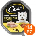 Cesar Ricette Classiche con tenero Pollo e Tacchino - 14 Vaschette da 150g