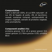 Cesar Ricette Classiche con tenero Pollo e Tacchino - 14 Vaschette da 150g