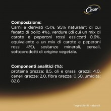Cesar Selezioni dell'Orto patè Cibo per Cani pollo e verdure 14 Vaschette 150g