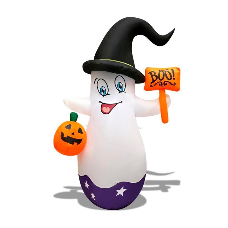 Decorazione gonfiabile fantasma di Halloween da giardino esterno con luce 150cm