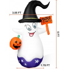 Decorazione gonfiabile fantasma di Halloween da giardino esterno con luce 150cm