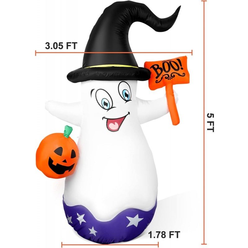 Due Esse Decorazione gonfiabile fantasma di Halloween da giardino e...