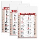 Calendario 2025 Olandesi Olandese da Muro Rosso Numeri Grandi Maxi 3PZ