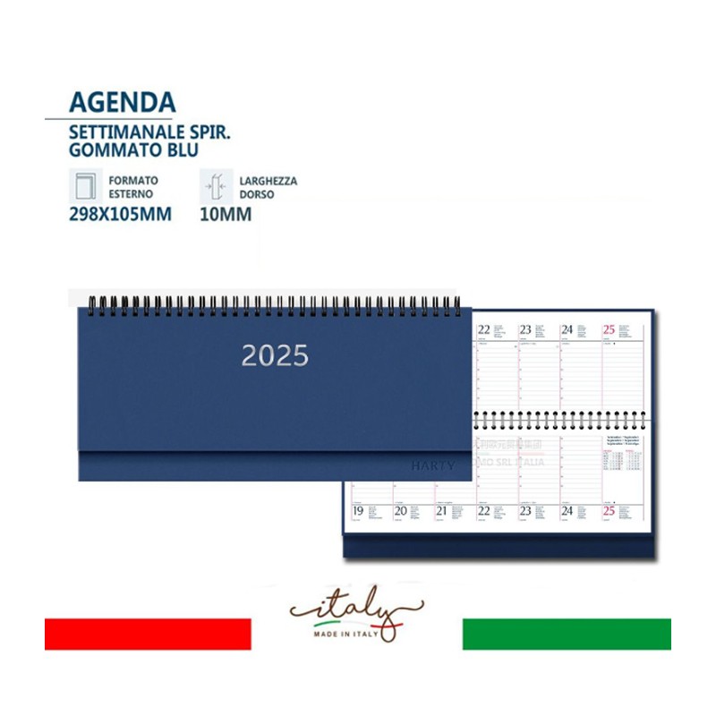 Harty Agenda da Tavolo 2025 2 pezzi Planning Settimanale bluette 30...