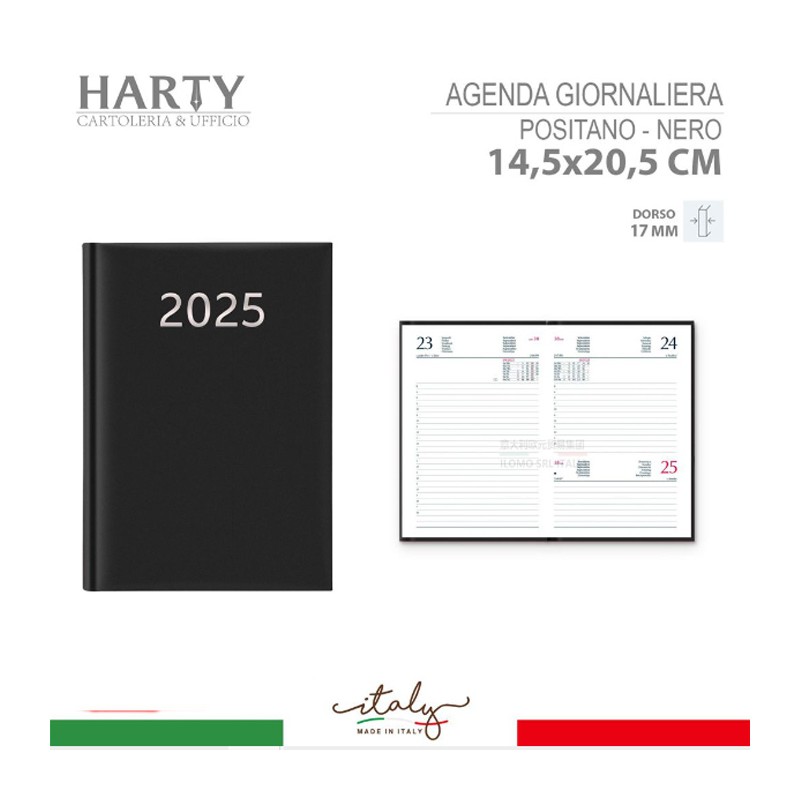 Harty Agenda giornaliera 2025 15x21 cm sabato domenica separati car...