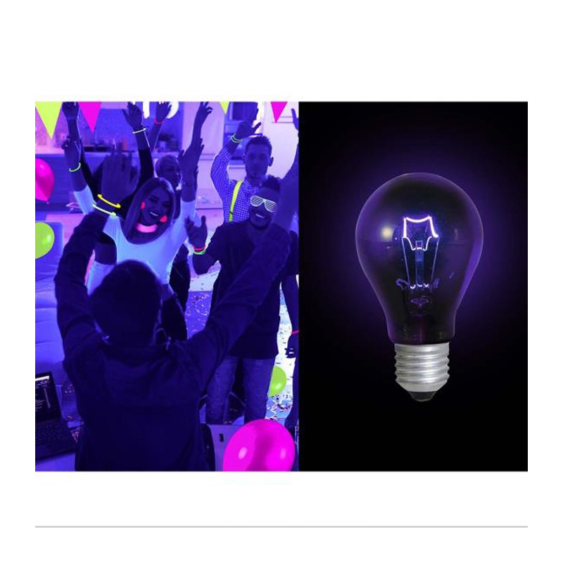3 Lampadina UV viola nero brillante E27 per illuminazione Halloween feste party