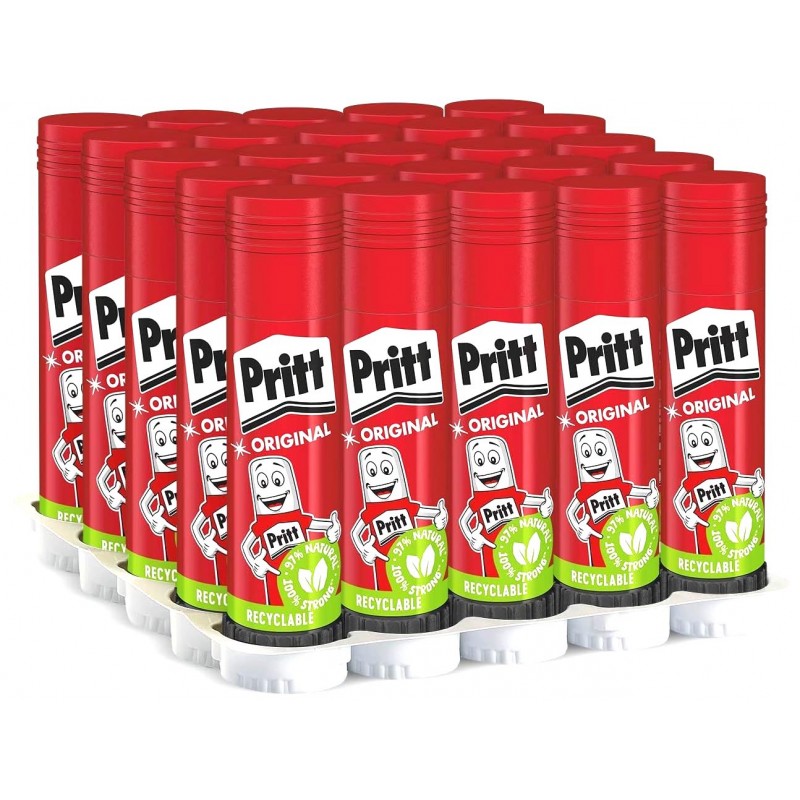 25x Pritt Original Stick Colla Trasparente Efficace per Collage e Lavoretti 11gr