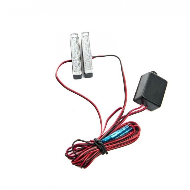 2 Lampeggianti 6 Led BLU Strobo Ambulanza Polizia Autoblu Vigili So...