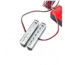 2 Lampeggianti 6 Led BLU Strobo Ambulanza Polizia Autoblu Vigili Soccorso tasto