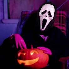 Maschera carnevale Halloween Scream teatro horror feste fantasma no cappuccio