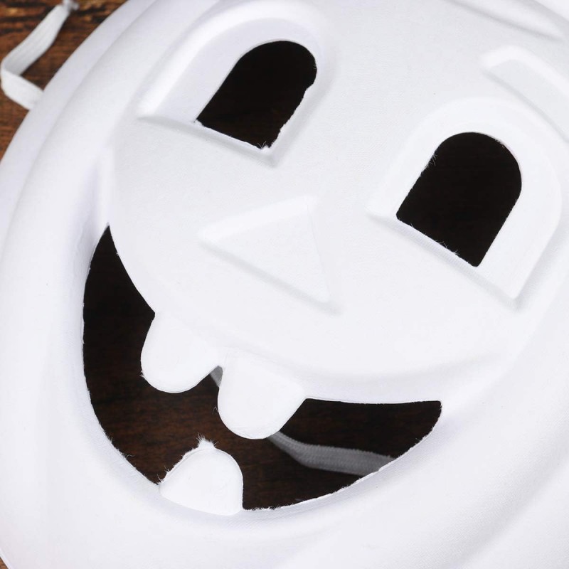 Guirca Carnevale Halloween maschera bianca zucca da colorare pumpki...