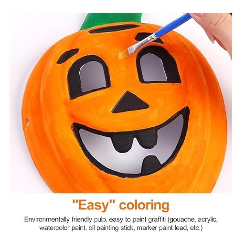 Guirca Carnevale Halloween maschera bianca zucca da colorare pumpki...