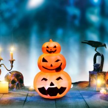 Zucca decorativa con Illuminazione a LED Di Halloween per Ingresso Di Casa