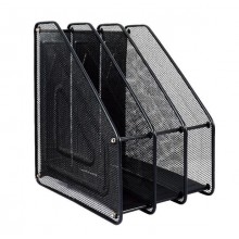 Portadocumenti Portariviste da Scrivania in Metallo con Scomparti Organizer Stabile e Ventilato Rack