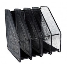 Portadocumenti Portariviste da Scrivania in Metallo con Scomparti Organizer Stabile e Ventilato Rack