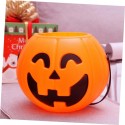 6 Pcs Secchiello Per Caramelle con luce led Portatile Zucche Decorazioni Bambini