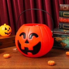 6 Pcs Secchiello Per Caramelle con luce led Portatile Zucche Decorazioni Bambini