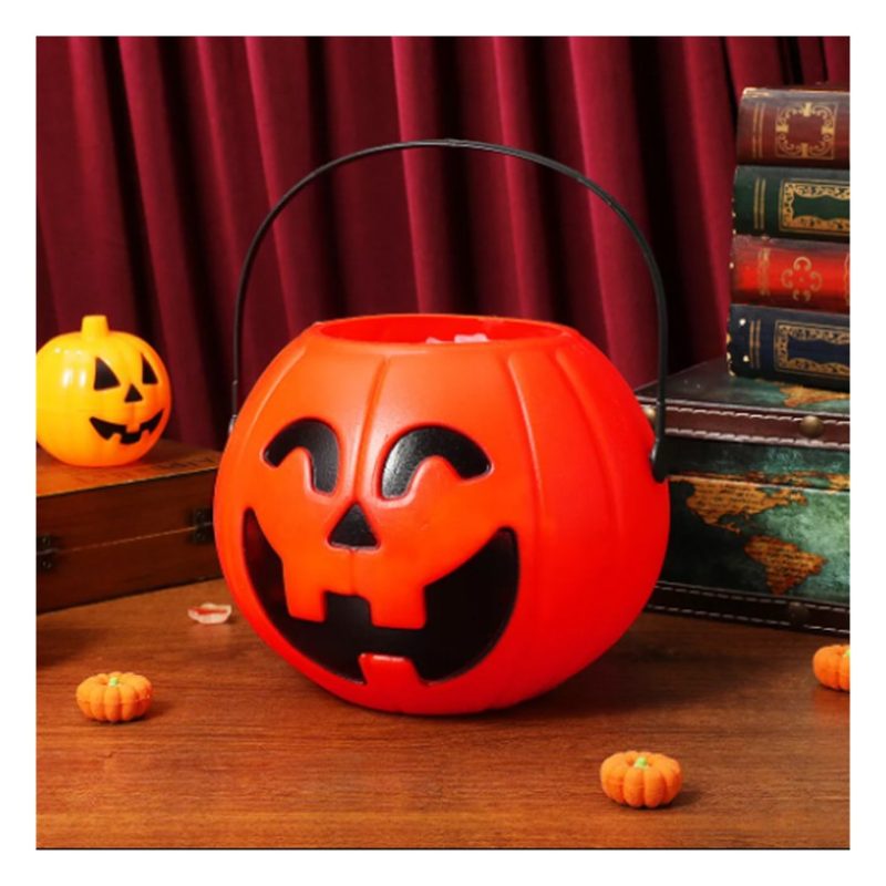 Due Esse 6 Pcs Secchiello Per Caramelle con luce led Portatile Zucc...
