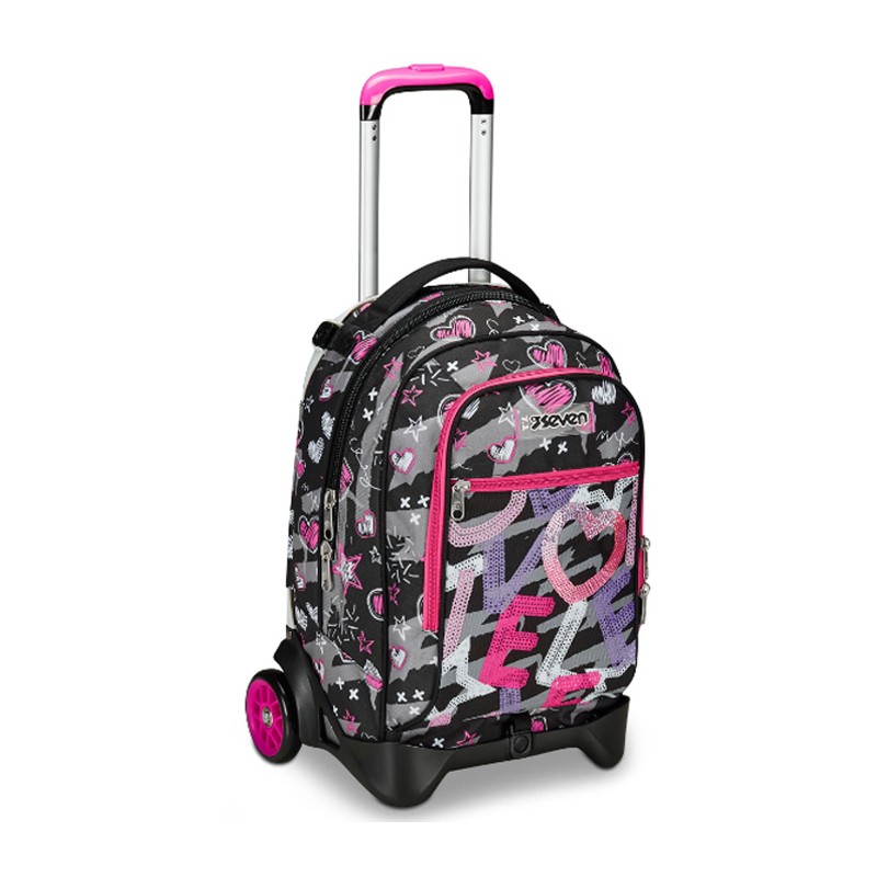 Seven Zaino Trolley Jack 2 Maxi Ruote Seven Draft Heart per Scuola ...