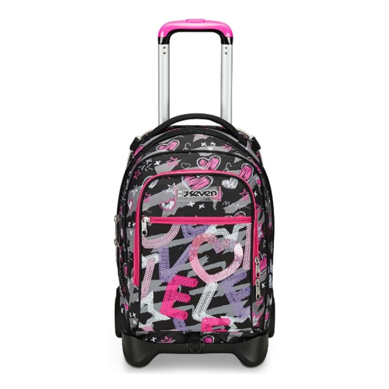 Seven Zaino Trolley Jack 2 Maxi Ruote Seven Draft Heart per Scuola ...