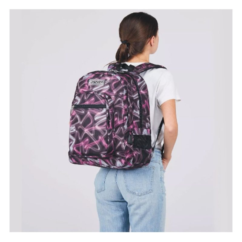 Seven Seven Zaino Scuola Doppio Scomparto Freethink Girl - Rosa vio...