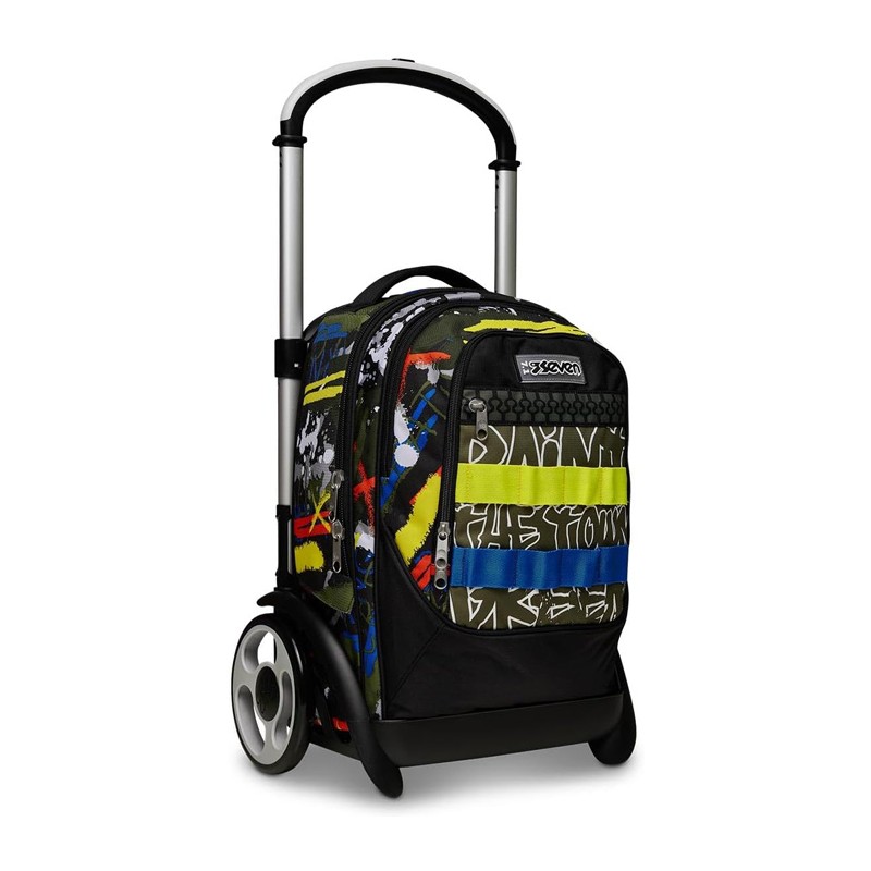 Seven Zaino Trolley Tyre Fluo Belts 2 Maxi Ruote Seven per Scuola f...