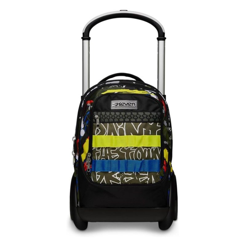 Seven Zaino Trolley Tyre Fluo Belts 2 Maxi Ruote Seven per Scuola f...
