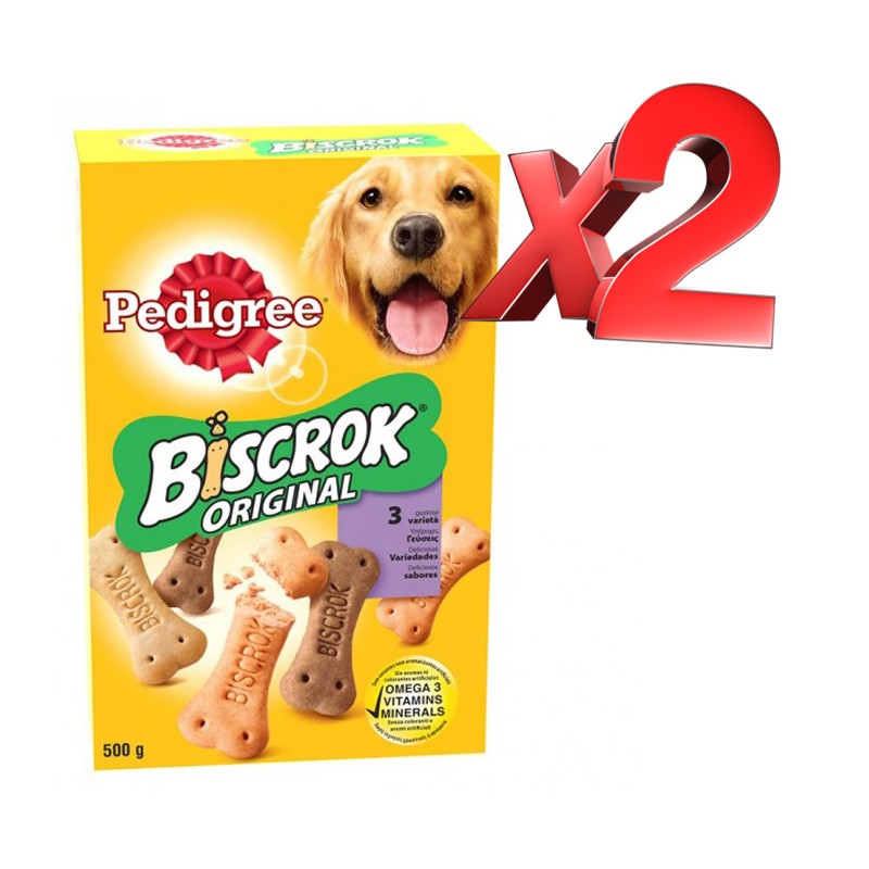 Pedigree BISCROK ORIGINAL 500 grammi  2 confezioni - Biscotti snack per Cani