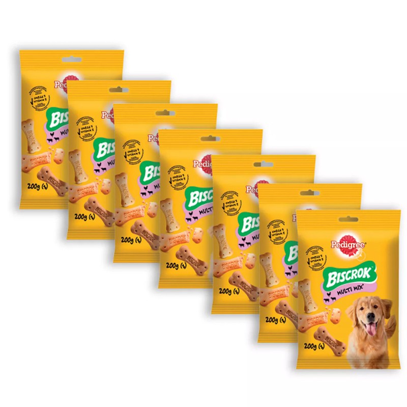 Pedigree Biscrok Multi Mix Biscotti Snack Croccanti Premi Cani 6 conf. da 200g