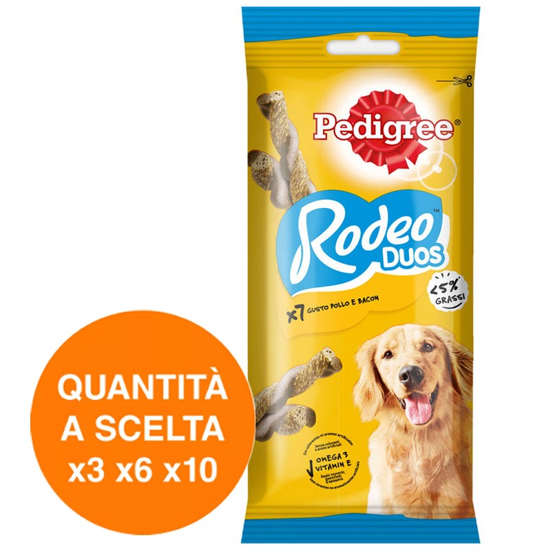Pedigree Rodeo Duos Stick Intrecciati Gusto Pollo e Bacon Snack Premi per Cani