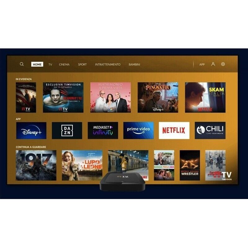 TIM Tim Vision BOX Decoder 4K Ricevitore Digitale Terrestre DVB-T2 ...
