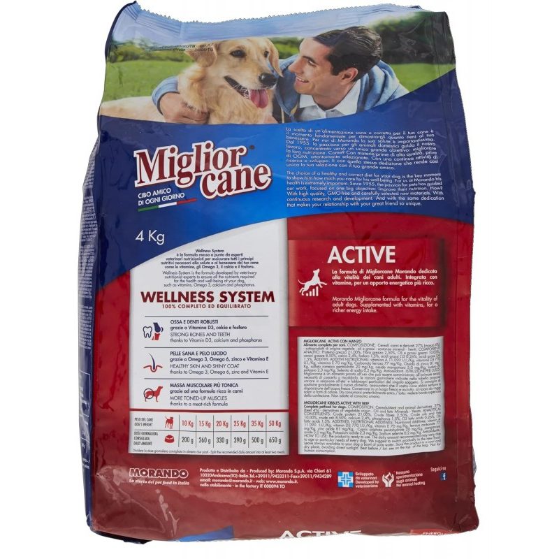 Miglior Cane Miglior Cane crocchette Active con manzo 4 KG cibo can...