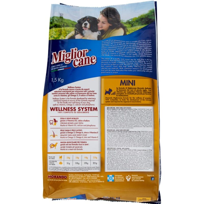 Miglior Cane MIGLIOR CANE Crocchette MINI Con manzo 1.5 KG per cani...