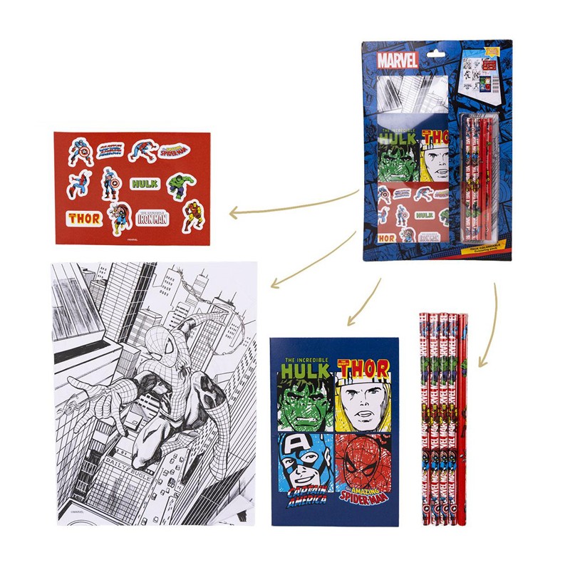 Set cancelleria bambini ufficiale Marvel Avengers matite colorate scuola arte
