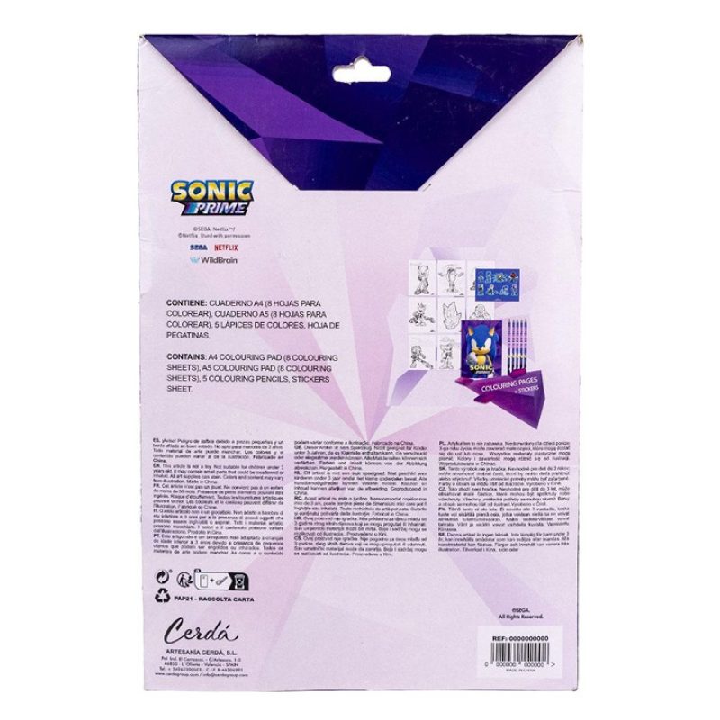Cerdà Set cancelleria bambini ufficiale Sonic Prime materiale scuol...