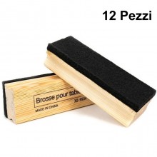 12 Cancellini per lavagna bianca manico in legno e feltro per cancellare Set