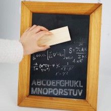 12 Cancellini per lavagna bianca manico in legno e feltro per cancellare Set