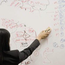 12 Cancellini per lavagna bianca manico in legno e feltro per cancellare Set