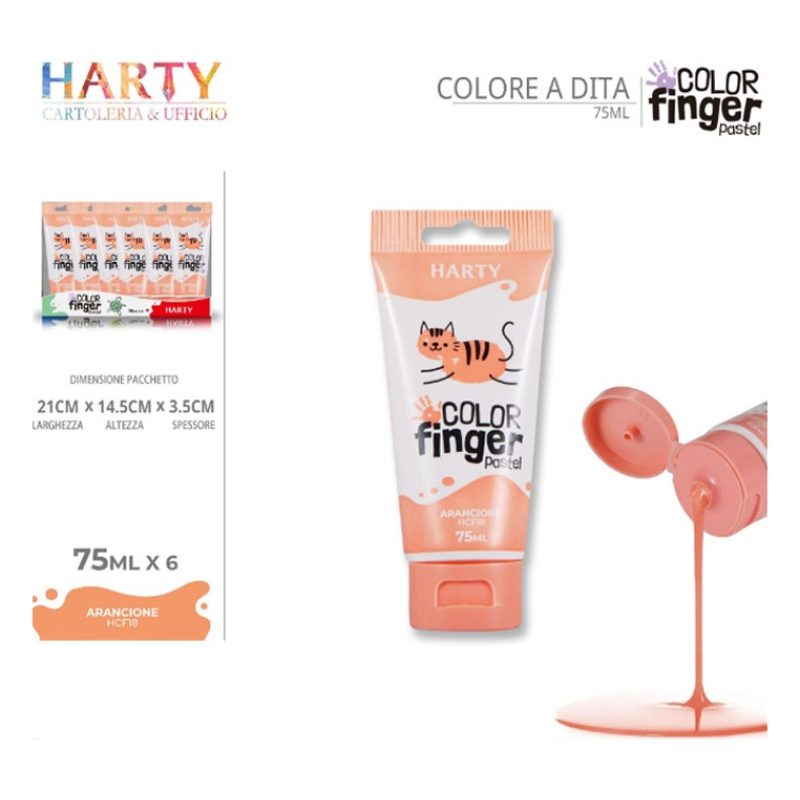 Harty Colori a dita 6 colori da 75 ml in tubetti per bambini lavabi...