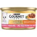 Gourmet Gold 24 Lattine da 85 g Cibo Umido per Gatti Gusto trota e verdure