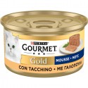 Purina Gourmet Gold Mousse Cibo Umido per Gatti con Tacchino, 24 Lattine da 85 g