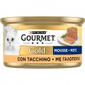 Purina Gourmet Gold Mousse Cibo Umido per Gatti con Tacchino, 24 Lattine da 85 g