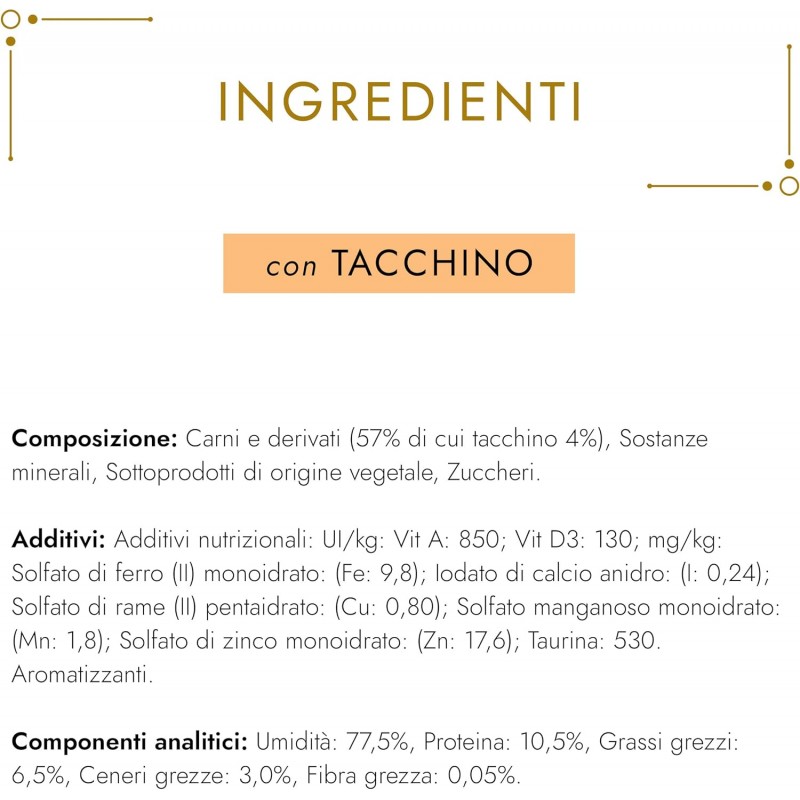 Purina Purina Gourmet Gold Mousse Cibo Umido per Gatti con Tacchino...