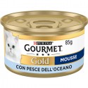 Purina Gourmet Gold Mousse Gatto con Pesce Dell'Oceano, 24 Lattine da 85 g