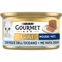 Purina Gourmet Gold Mousse Gatto con Pesce Dell'Oceano, 24 Lattine da 85 g